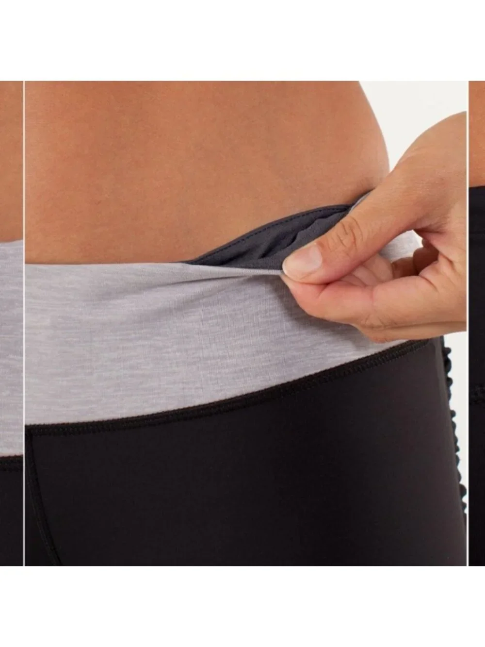 Lululemon Run: Fast And Free Crop Black / Metallic Silver / Coal